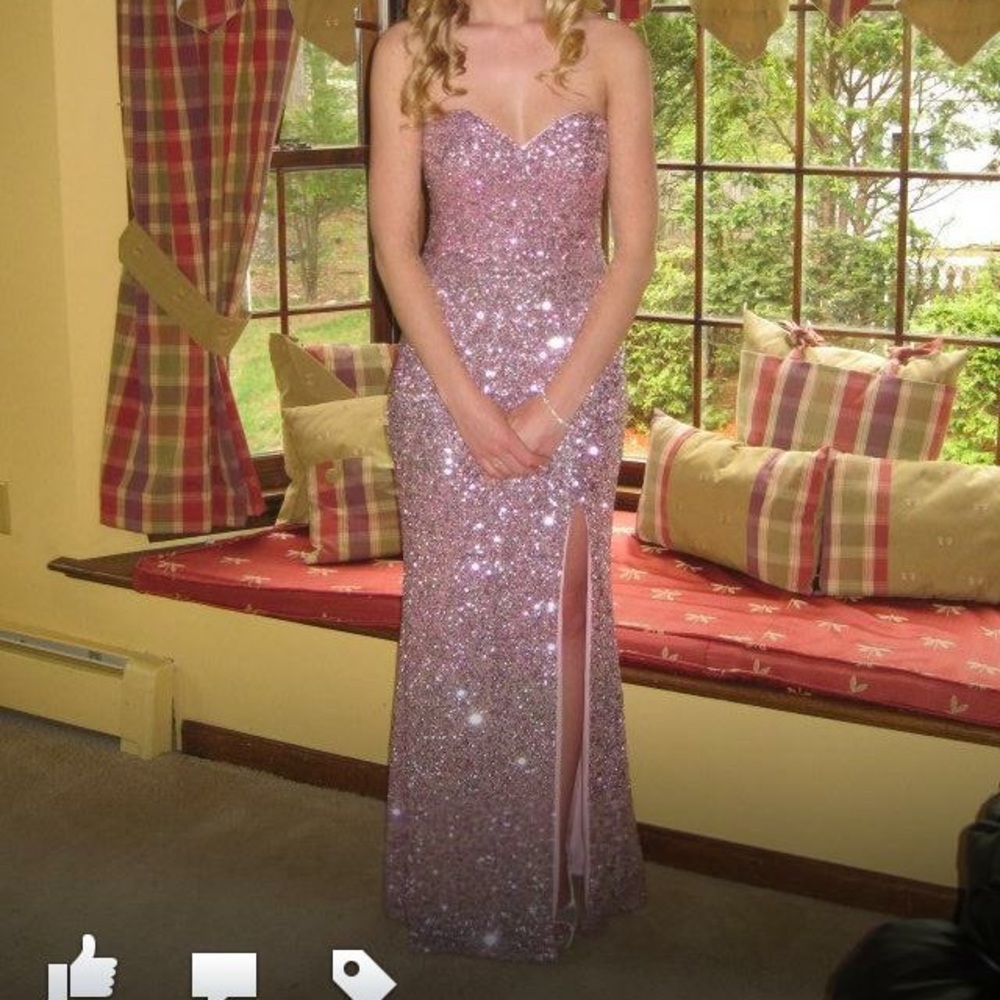 Pink sequin prom dress